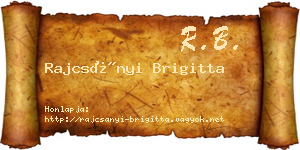 Rajcsányi Brigitta névjegykártya